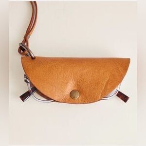 Parker & Thatch taco glasses case with lanyard tan leather bag charm